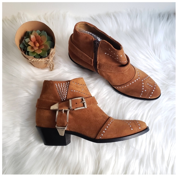 Steve by Steve Madden Ember Chestnut Suede Booties - Picture 1 of 12